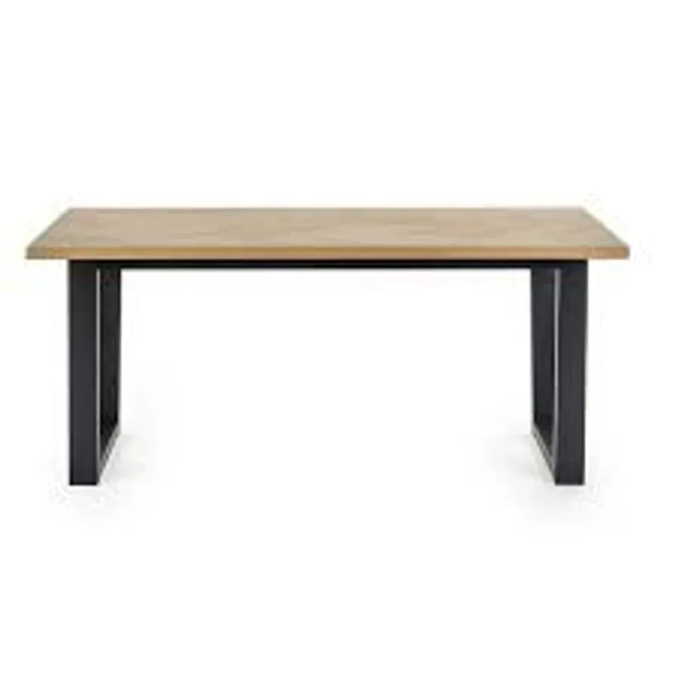 BOXED JULIAN BOWEN HILTON DINING TABLE - NATURAL/BLACK (1 BOX)