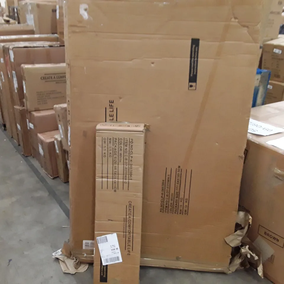 BOXED SEIBOLD LIVE EDGE DINING TABLE -  WHITE (2 BOXES)