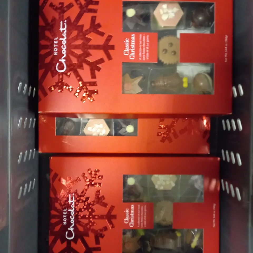 APPROXIMATELY 5 ASSORTED CHOCOLATE SELECTION BOXES TO CONTAIN CLASSIC CHRISTMAS, HOTEL CHOCOLAT EVERYTHING & BOOJA-BOOJA 