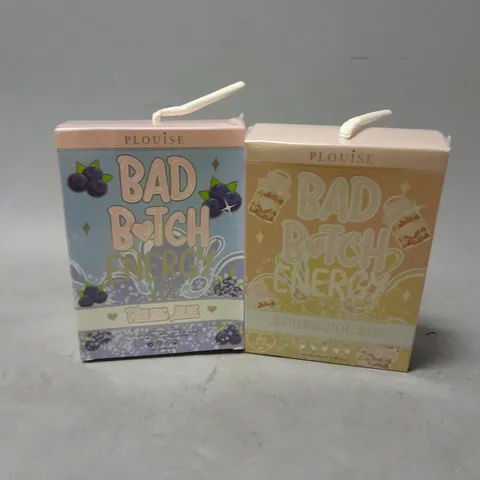 LOT OF 2 SEALED PLOUISE BAD BITCH ENERGY FEELING BLUE AND BUTTERSCOTCH BABE LIP OIL AND CONDITIONER SET