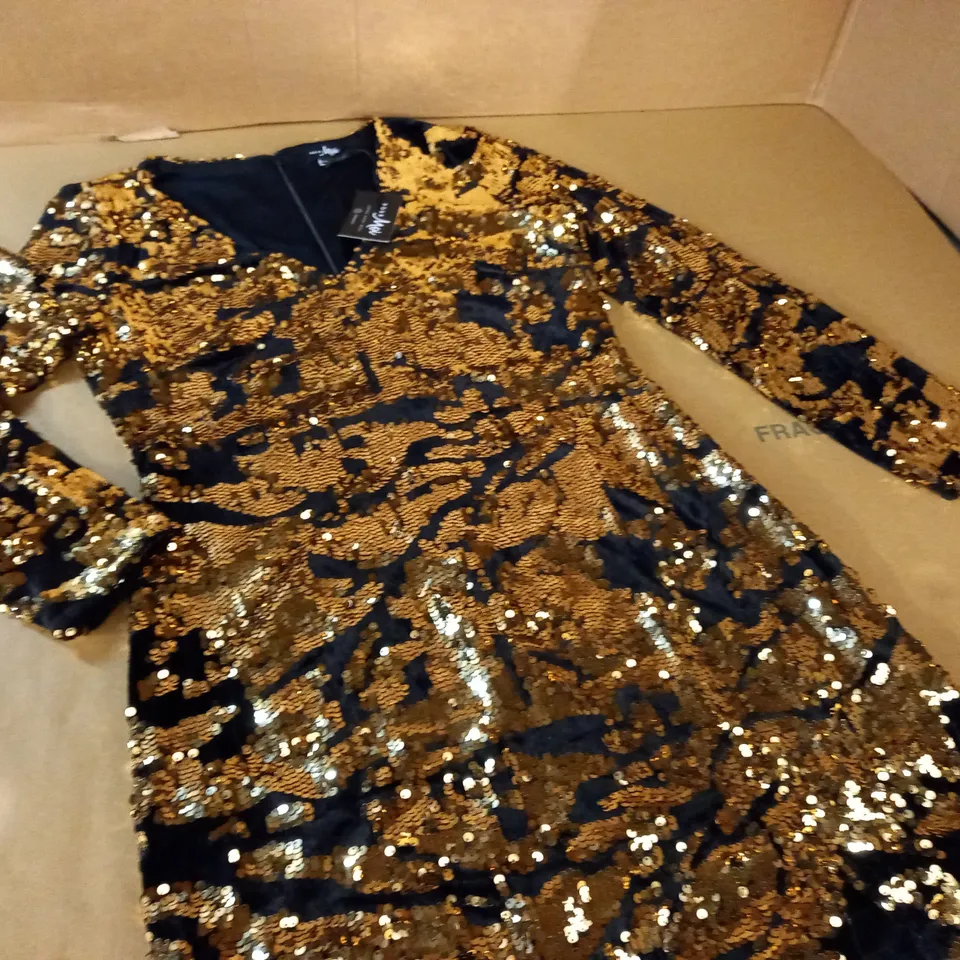 POUR MOI SELENA VELVET SEQUIN MINI  DRESS - UK 12