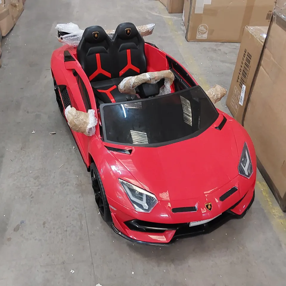 BOXED ELECTRIC RIDE ON SPORTS CAR // NO REMOTE OR CHARGER (1 BOX)