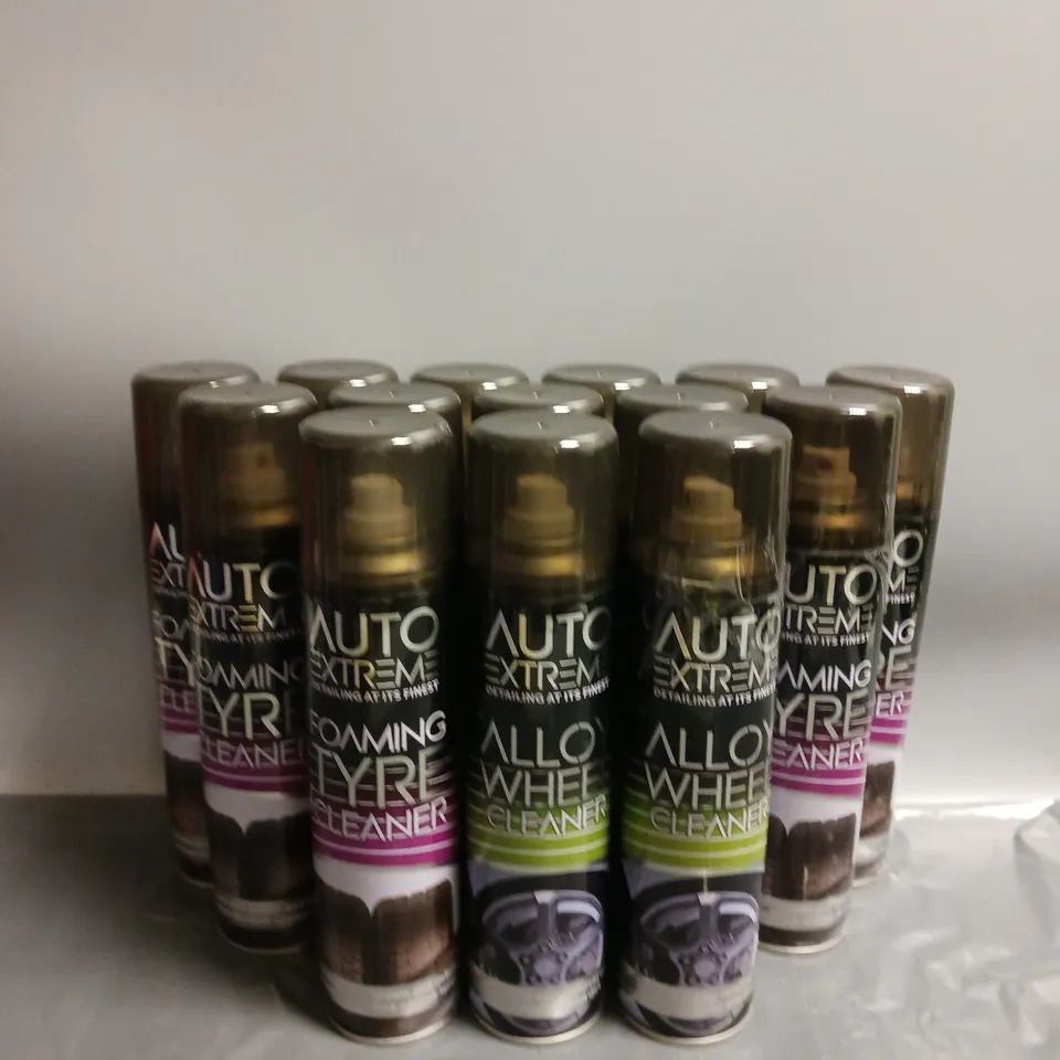 LOT OF APPROX. 14 AUTO EXTREME FOAMING TYRE CLEANER AND ALLOY WHEEL CLEANER 300ML