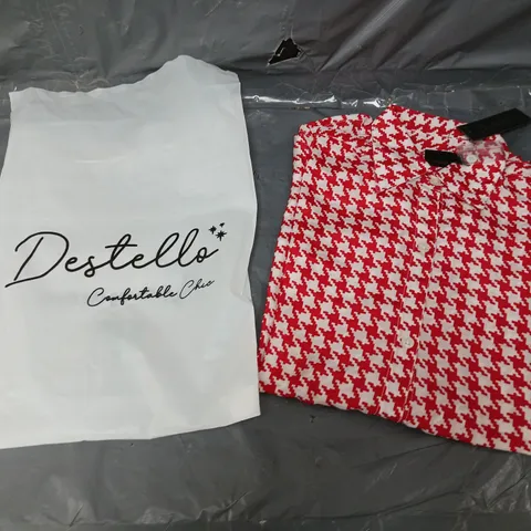 40 BRAND NEW DESTELLO RED/WHITE SHIRT L/XL