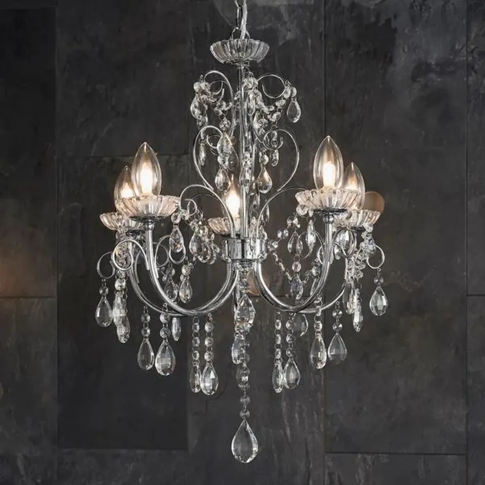 BOXED VOGUE TABITHA 5 LIGHT BATHROOM CHANDELIER