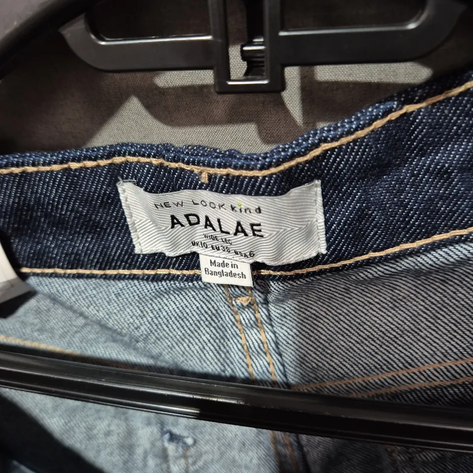 NEW LOOK ADALAE WIDE LEG JEANS, UK 10 (EU 38), REGULAR, DENIM