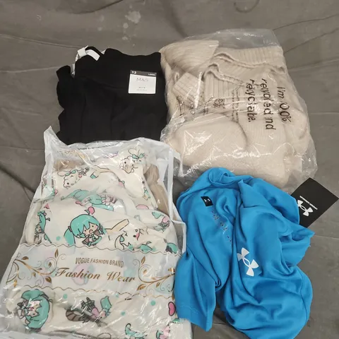 APPROXIMATELY 25 ASSORTED CLOTHING ITEMS IN VARIOUS SIZES, STYLES & COLOURS TO INCLUDE BRANDS SUCH AS UNDER ARMOUR, M&S, NEW LOOK, ETC - COLLECTION ONLY