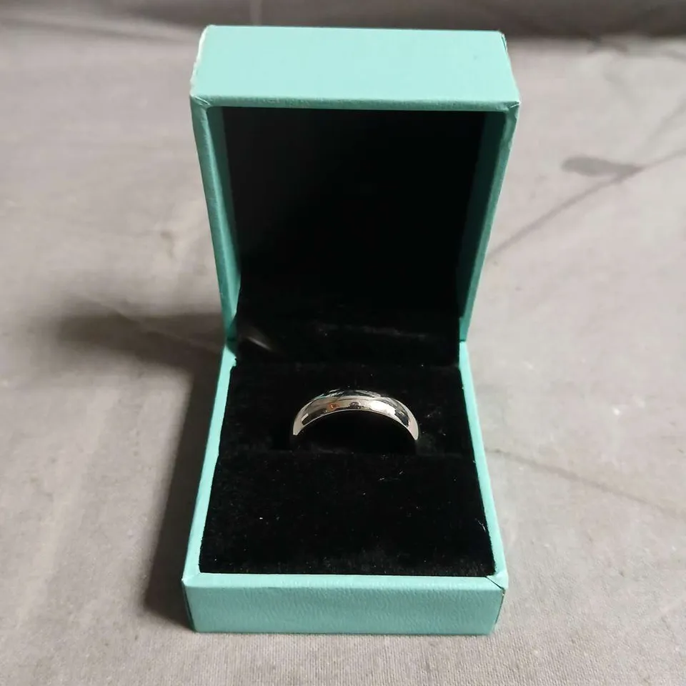 STERLING SILVER TREE OF LIFE RING – STAMPED 925, IN TURQUOISE JEWELLERY BOX