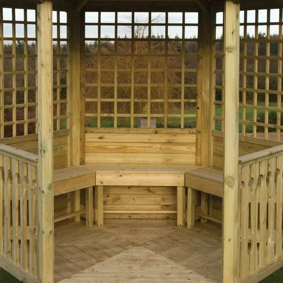 BOXED CERQUEIRA DAKOTA FIELDS NATURAL SOLID WOOD SEATING FOR GAZEBO (1 BOX)