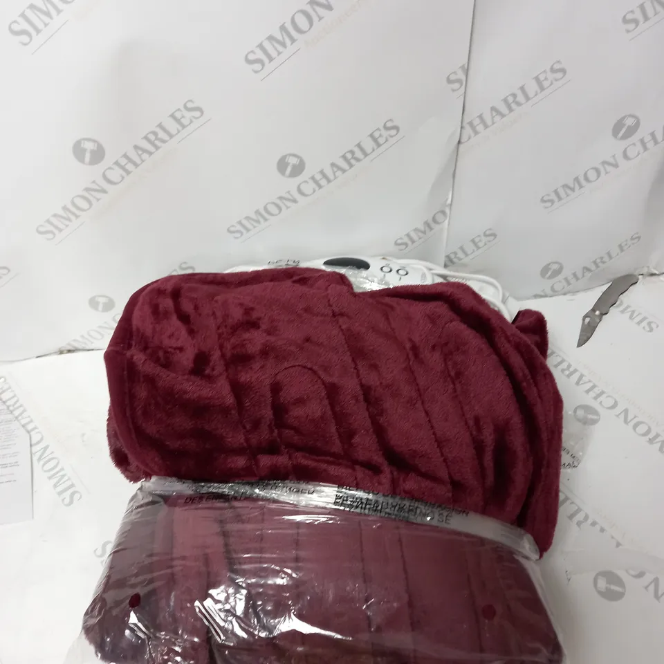 COZEE HOME VELVETSOFT HEATED THROW IN SHIRAZ WINE 