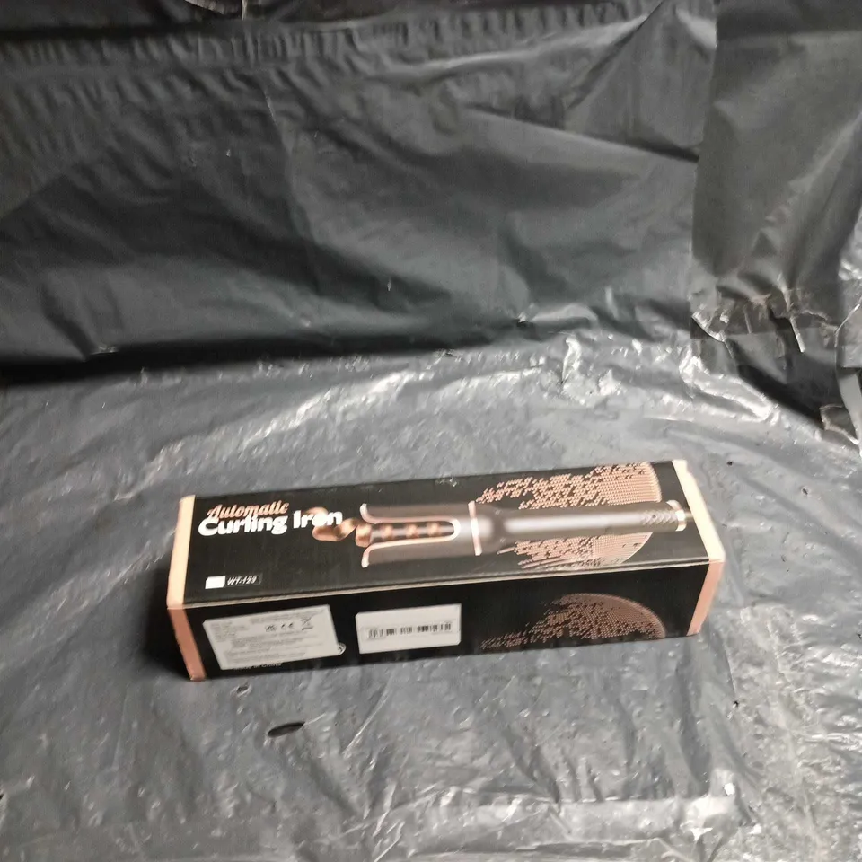 BOX OF APPROXIMATELY 10 ASSORTED ELECTRICAL ITEMS INCLUDING ELECTRIC LUNCH BOX , AUTOMATIC CURLING IRON AND DRINK FROTHER 