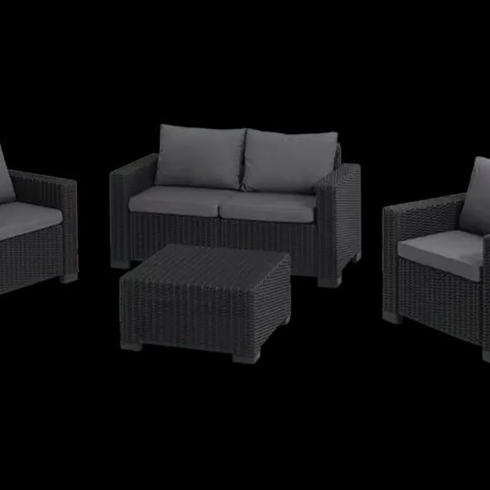 BOXED KETER CALIFORNIA 4 SEATER LOUNGE SET (3 BOXES)
