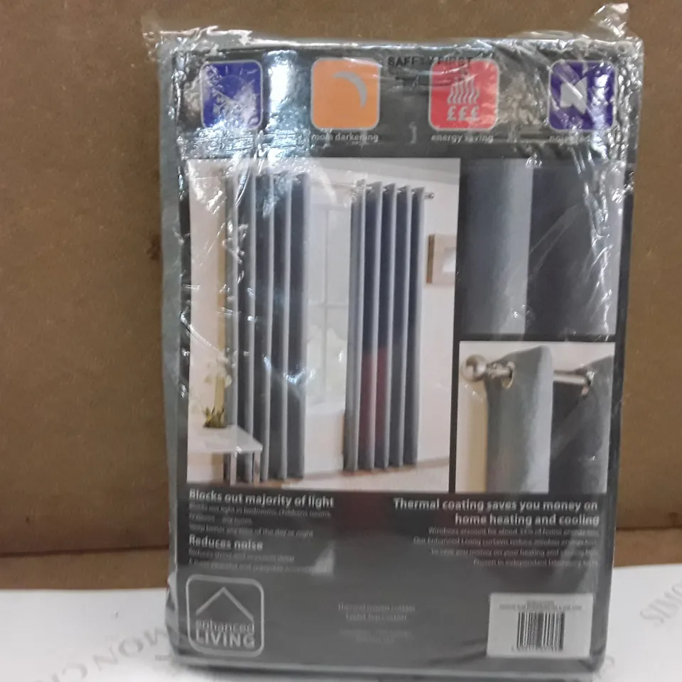BRAND NEW ENHANCED LIVING BLACK OUT THERMAL CURTAINS - 168CM X 229CM (DUCK EGG) 
