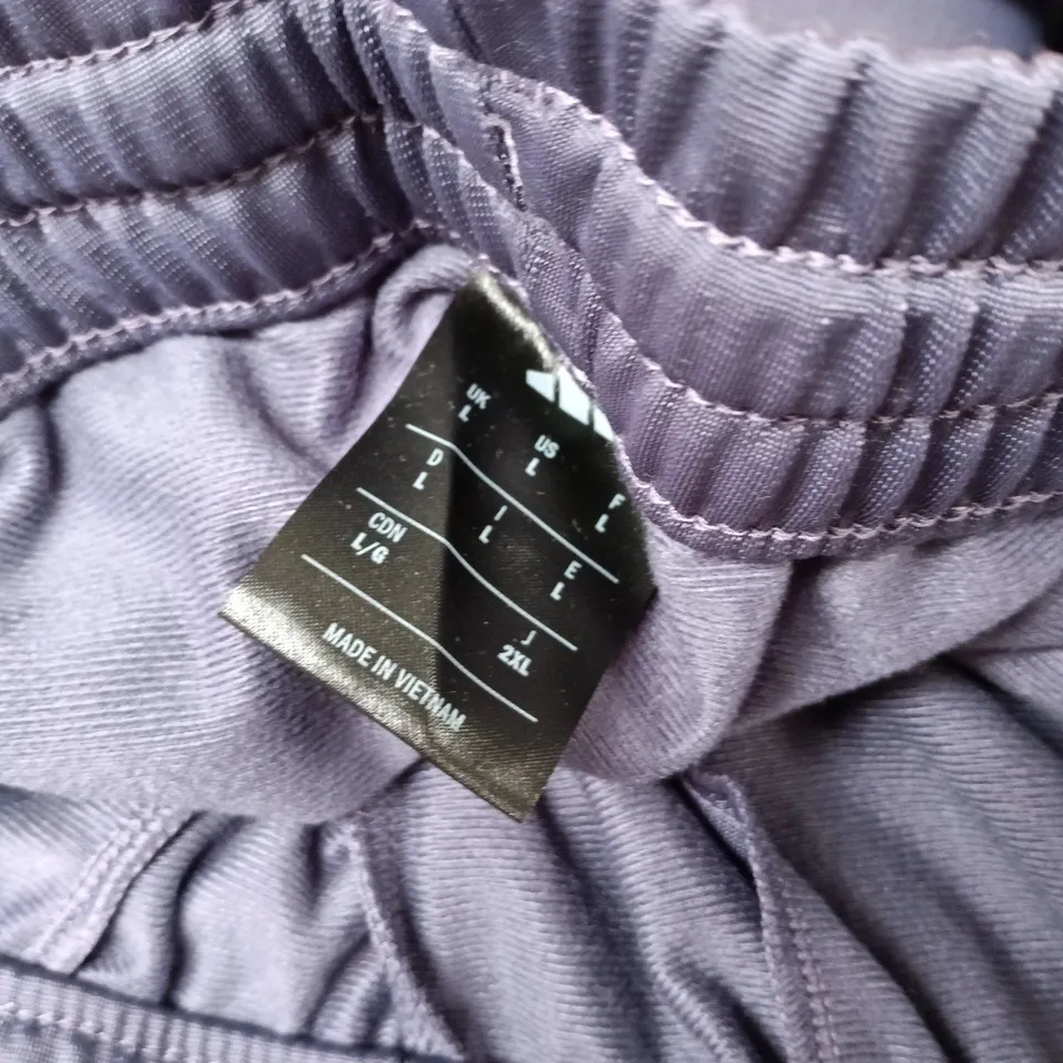 ADIDAS 3 STRIPE TRACKSUIT BOTTOMS IN VIOLET - LARGE