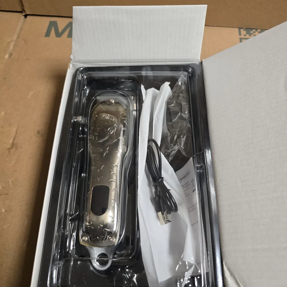HAIR CLIPPER USB RECHARGEABLE – DECORATIVE ENGRAVED FINISH (BOXED)