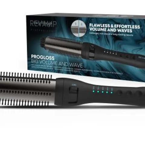 BOXED REVAMP PROGLOSS BIG VOLUME AND WAVE HOT CERAMIC BRUSH