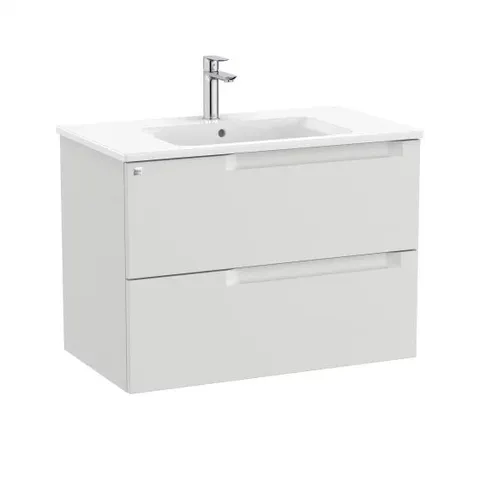 BRAND NEW BOXED ROCA ALEYDA: UNIK WALL-HUNG VANITY UNIT WITH TWO DRAWERS AND CENTRED BASIN 800mm