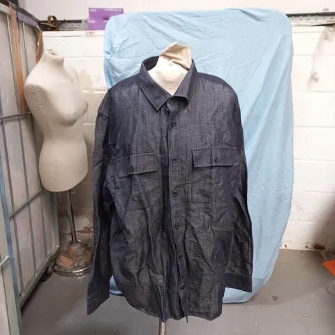 TED BAKER LONDON DENIM SHIRT β LONG SLEEVE, DARK BLUE (DK-BLUE)