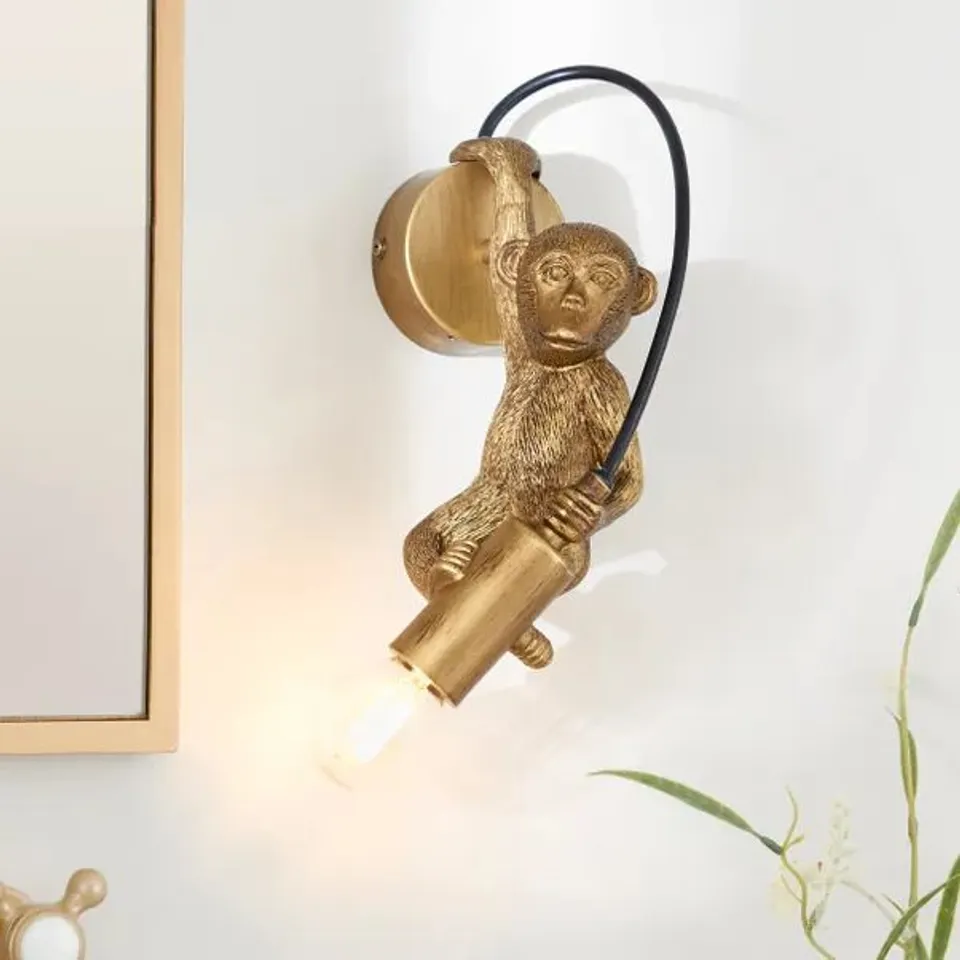 BOXED ODISHA MONKEY BATHROOM WALL LIGHT