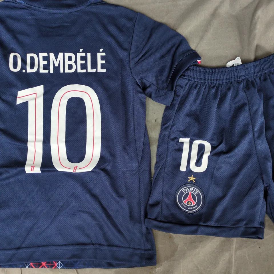 NIKE KID'S PARIS SAINT GERMAIN FOOTBALL KIT SIZE 20 - O.DEMBÉLÉ NUMBER 10