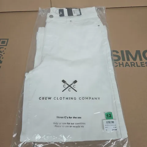 CREW CLOTHING COMPANY RELAXED LEG CROPPED JEANS β WHITE, UK 12