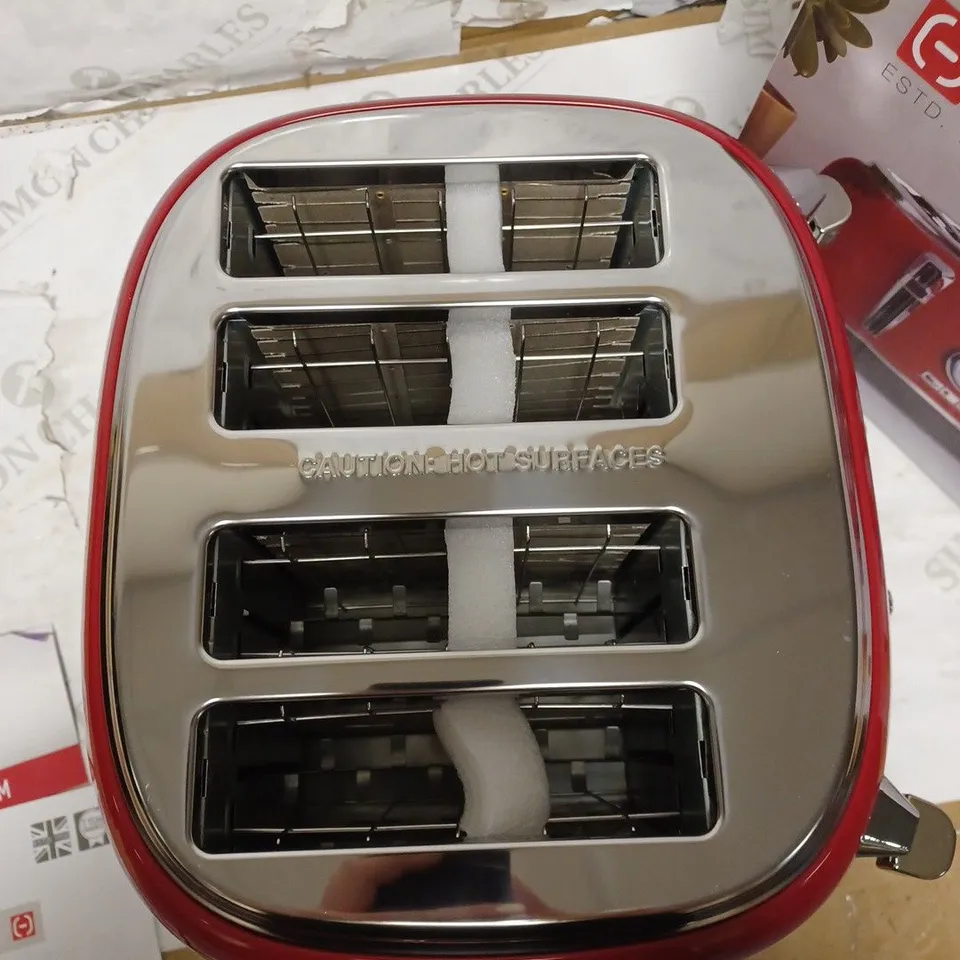 HADEN JERSEY RED TOASTER 4 SLICE – ELECTRIC STAINLESS STEEL TOASTER