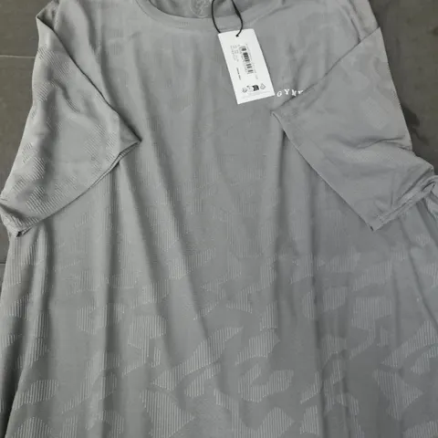 GYM KING PROGRESS TEXTURE T-SHIRT IN URBAN GREY SIZE XXL