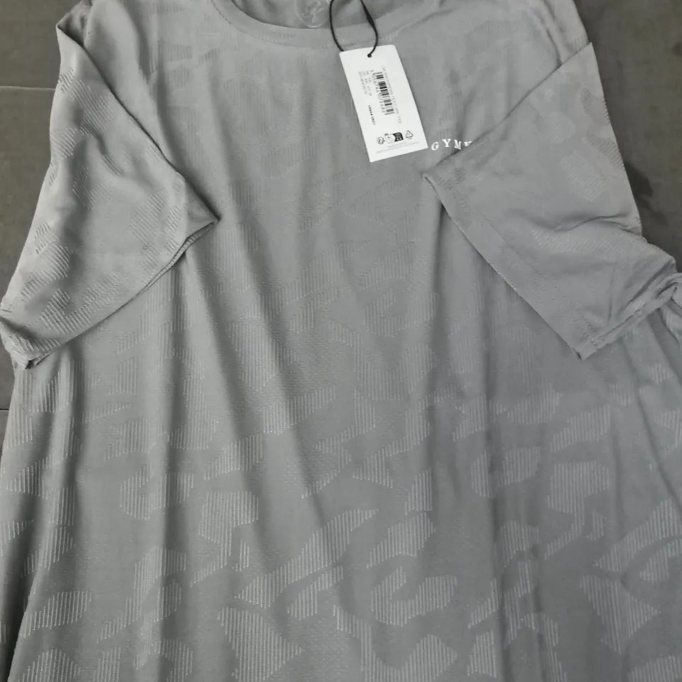 GYM KING PROGRESS TEXTURE T-SHIRT IN URBAN GREY SIZE XXL