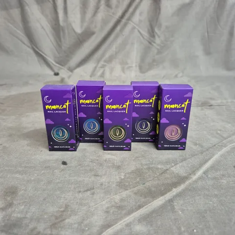 LOT OF 5 MOONCAT NAIL LACQUERS ASSORTED COLOURS - 12ML