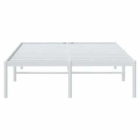 BOXED METAL BED FRAME 135×190CM - WHITE