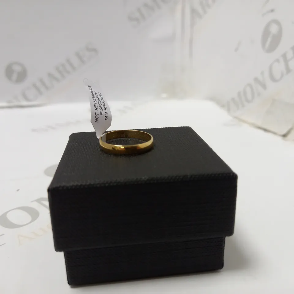 9CT YELLOW GOLD PERSONALISED BAND RING RRP £149