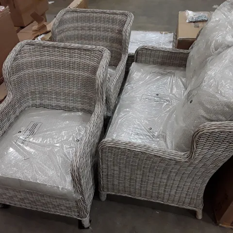NORFOLK LEISURE 4 SEATER RATTAN GARDEN FURNITURE SET (4 PARTS)