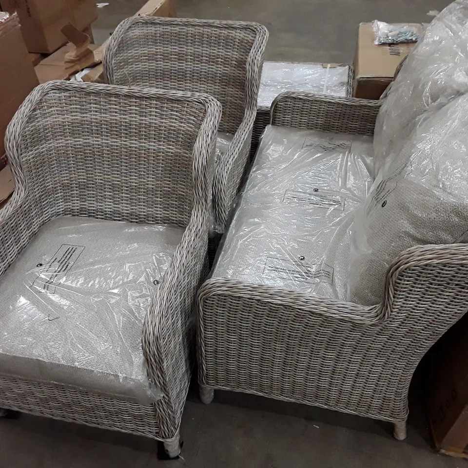 NORFOLK LEISURE 4 SEATER RATTAN GARDEN FURNITURE SET (4 PARTS)