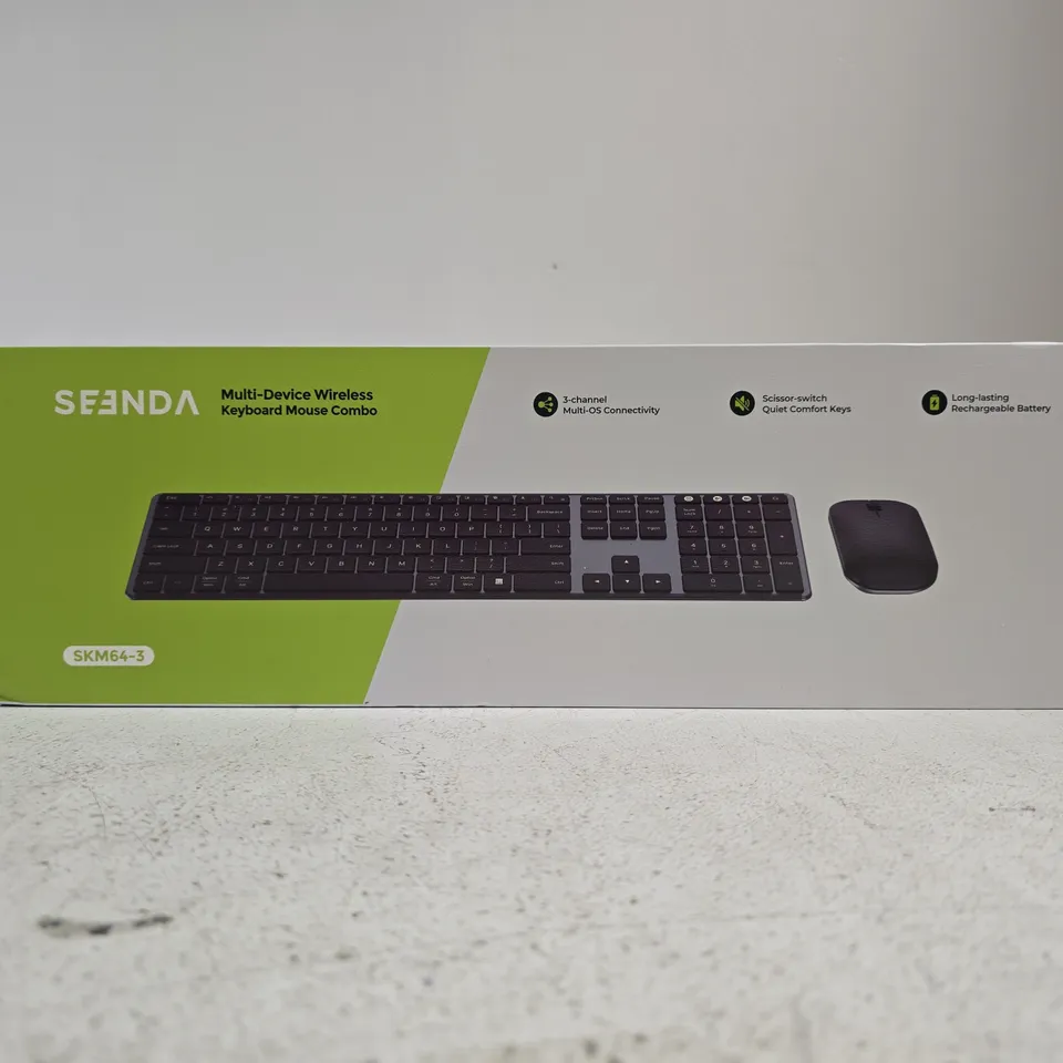 SEENDA SKM64-3 MULTI-DEVICE WIRELESS KEYBOARD & MOUSE COMBO