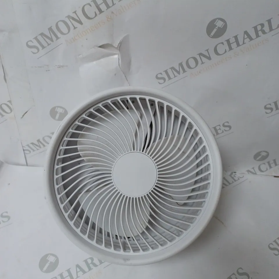 BELL & HOWELL OSCILLATING FOLDING RECHARGEABLE FAN, WHITE