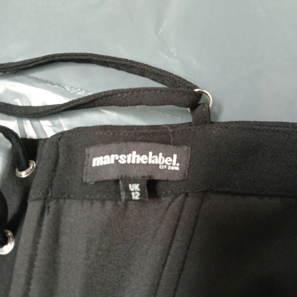 MARS THE LABEL BLACK CORSET BODICE WITH LACE-UP, UK 12