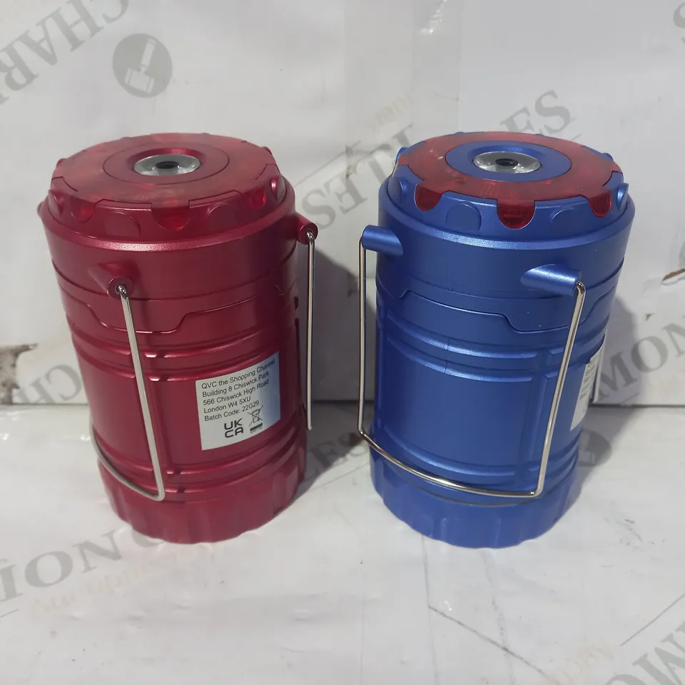 SECUREBRITE SET OF 3 POP-UP LANTERNS WITH FLASHLIGHT AND EMERGENCY FLASH