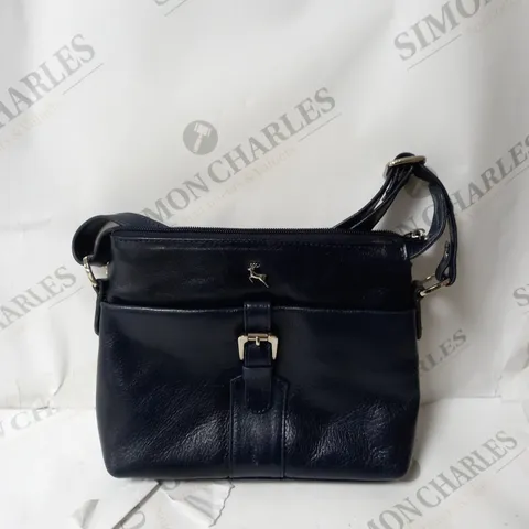 ASHWOOD MEDIUM STELLA BUCKLE POCKET LEATHER CROSSBODY - NAVY