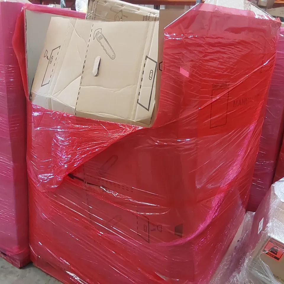 PALLET OF ASSORTED ITEMS INCLUDING: SPLIT TYPE MULTI-PURPOSE POT, TA-DA CHAIR, WAX MELTER, TOILET SEAT FRAME ECT