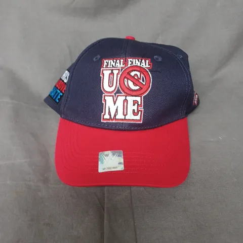 NAVY & RED JOHN CENA 'NEVER GIVE UP' WWE BASEBALL CAP 