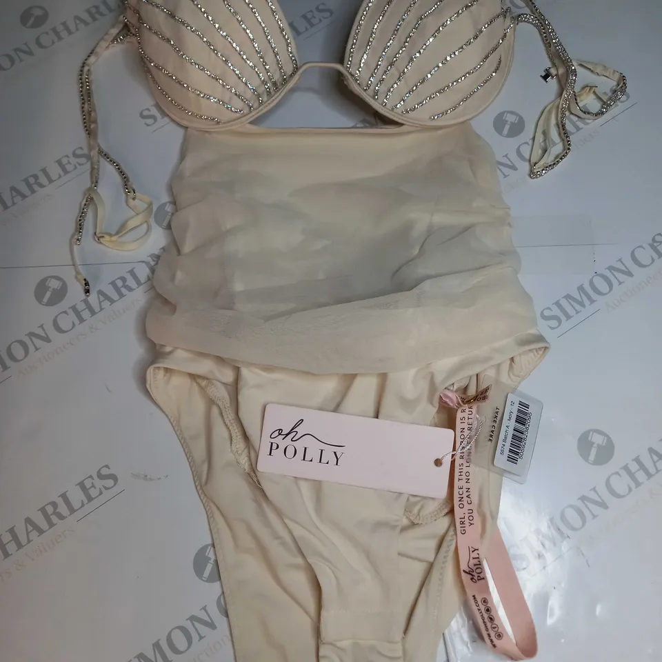OH POLLY CUT OUT RUCHED BODYSUIT SIZE 12