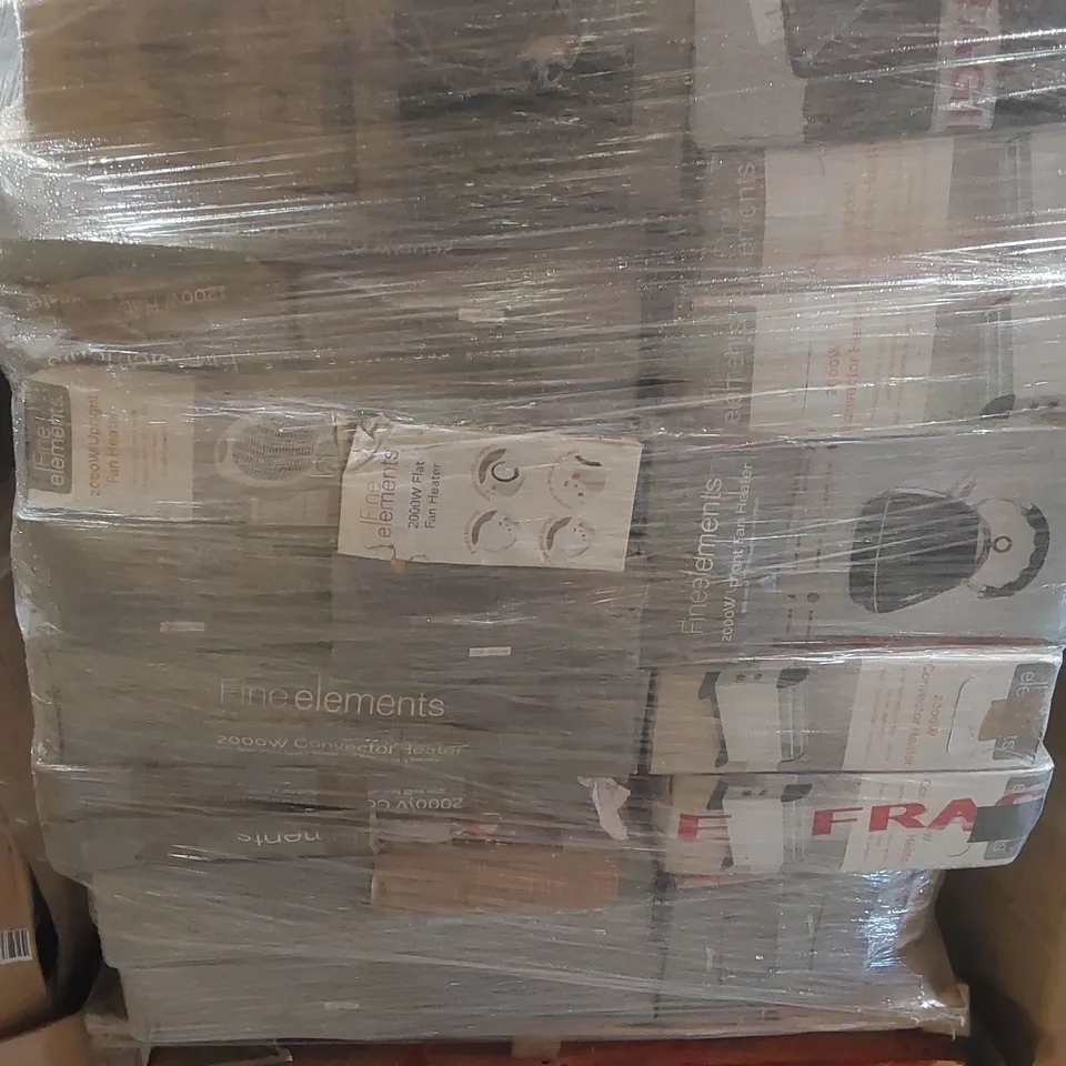 PALLET CONTAINING A VERY LARGE QUANTITY OF ASSORTED ELECTRIC ITEMS INCLUDING: DAEWOO KETTLE, CONVECTOR HEATERS, FAN HEATERS ECT