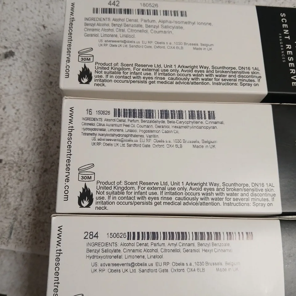 3 X 100ML OF ASSORTED THE SCENT RESERVE FRAGRANCES (WOMEN'S)
