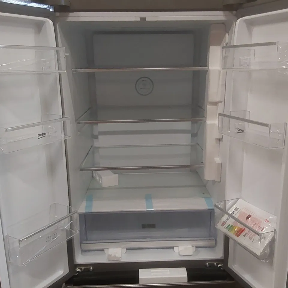 BEKO GN14790PX FROST FREE MULTI-DOOR AMERICAN FRIDGE FREEZER - BRUSHED STEEL - E RATED