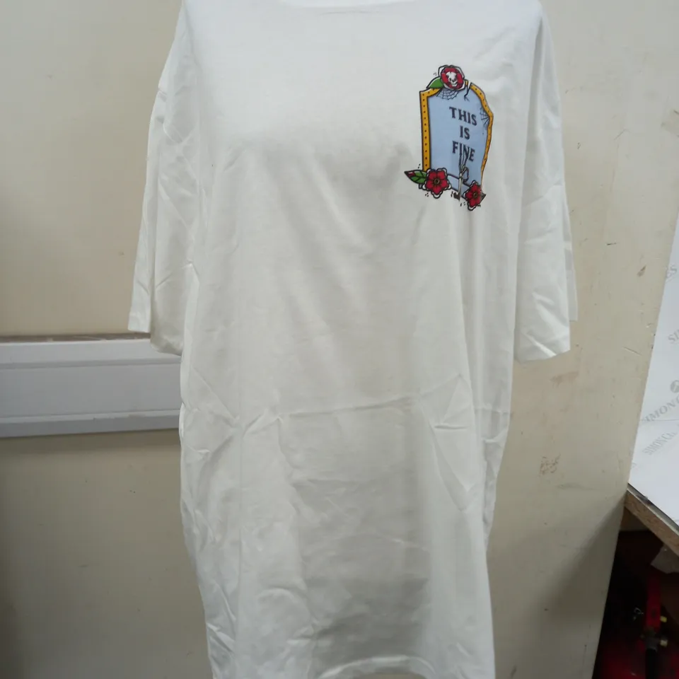 BROKEN SOCIETY THIS IS FINE TEE IN WHITE - 3XL