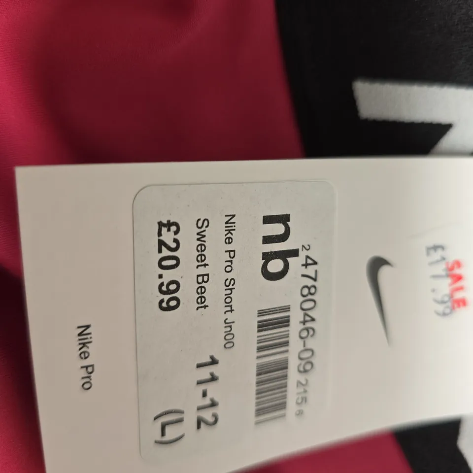 Nike Pro Shorts – Kids, Pink (Sweet Beat), Size 11-12 