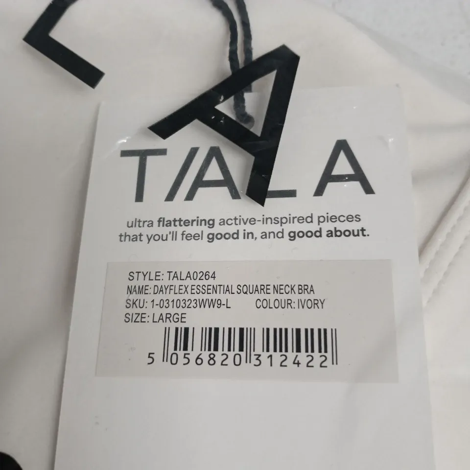TALA DAYFLEX ESSENTIAL SQUARE NECK BRA – IVORY, UK L