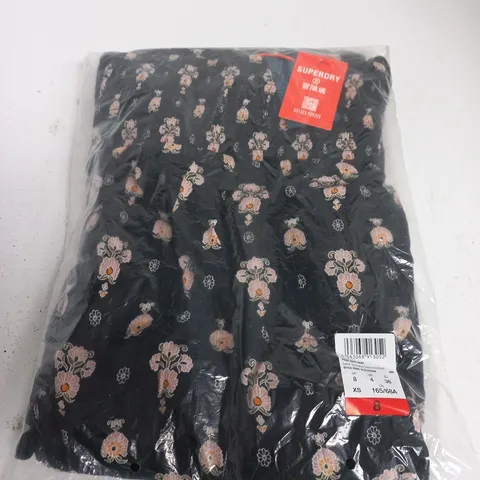 SUPERDRY PRINT MAXI SKIRT – BLACK FLORAL - UK 8
