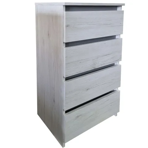 BOXED 4-DRAWER WOOD CHEST OF DRAWERS 60CM W BEDROOM DRAWERS