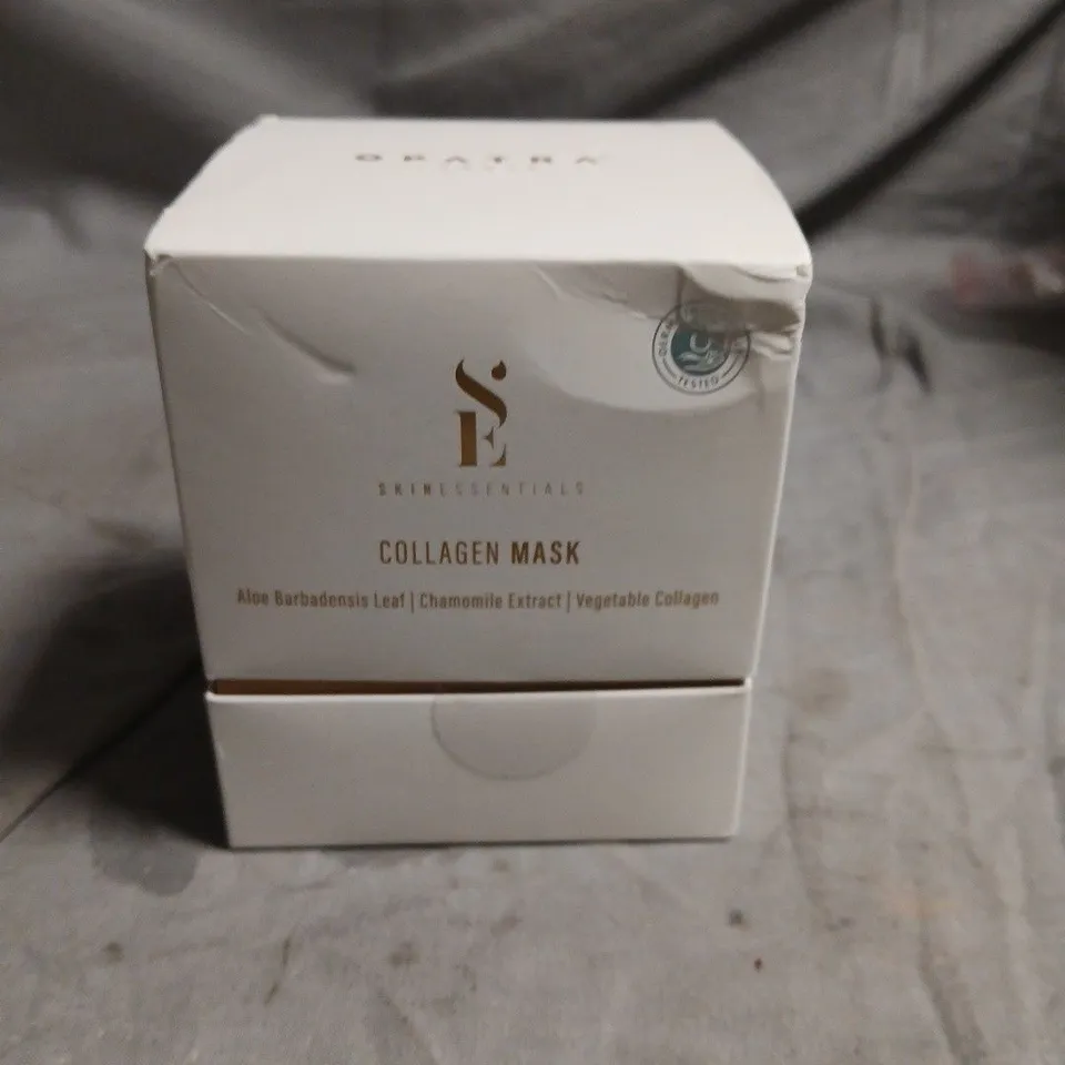 SKIN ESSENTIALS COLLAGEN MASK – ALOE BARBADENSIS LEAF, CHAMOMILE & VEGETABLE COLLAGEN, BOXED 50ML